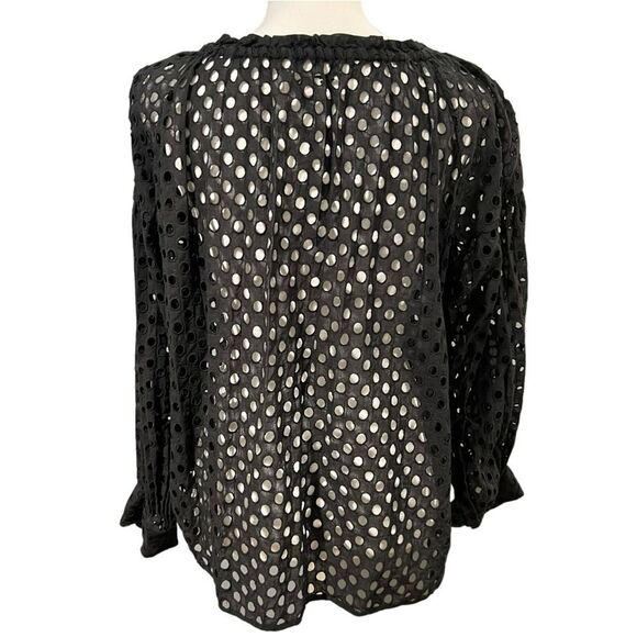 Anthropologie Ne Quittez Pas Eyelet Top Sz XS Black Beachy Resort Whimsigoth - Picture 5 of 11